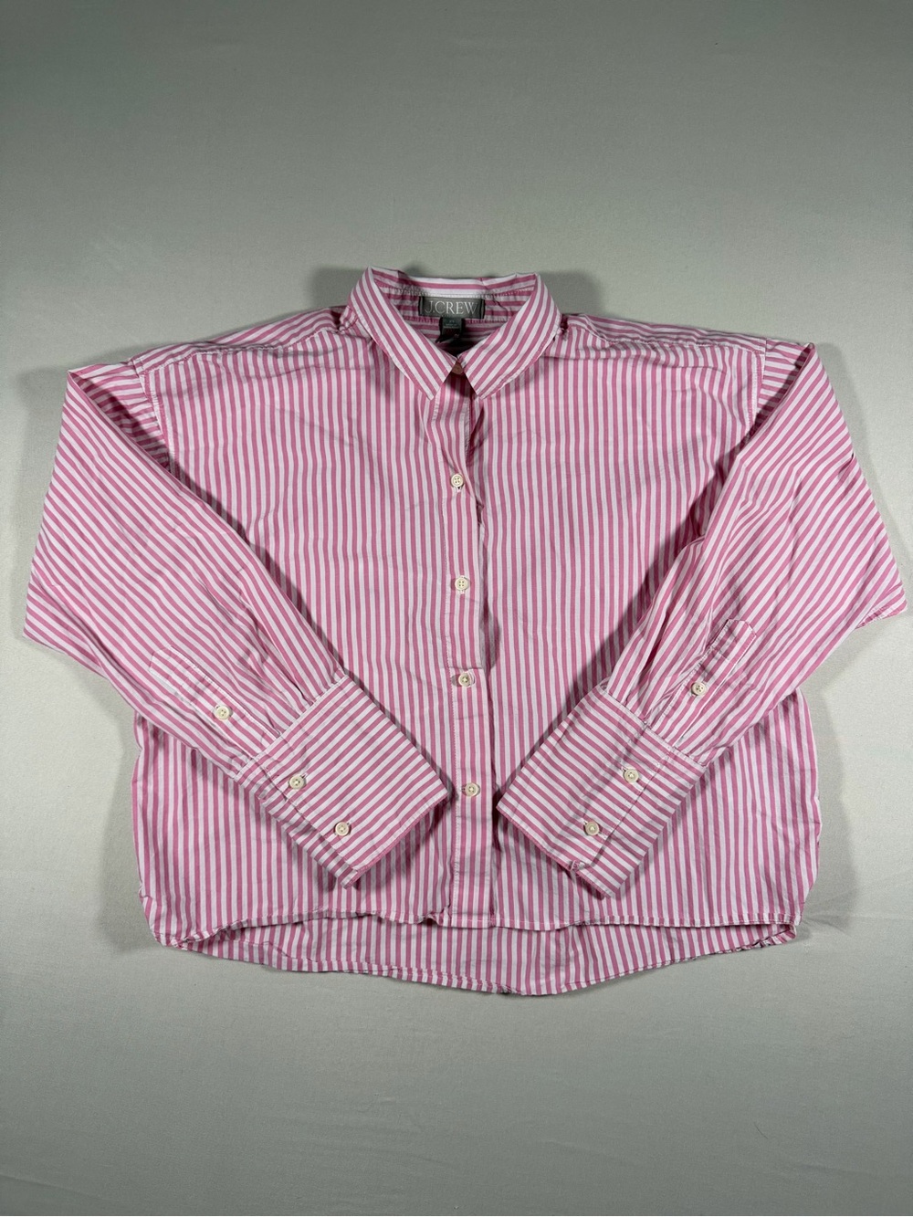 J. Crew Women’s Pink Striped Cotton Button-Down Shirt